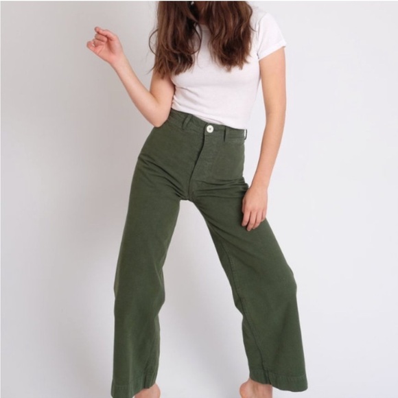 Jesse Kamm Sailor Pant Green Size 0 - Picture 1 of 10